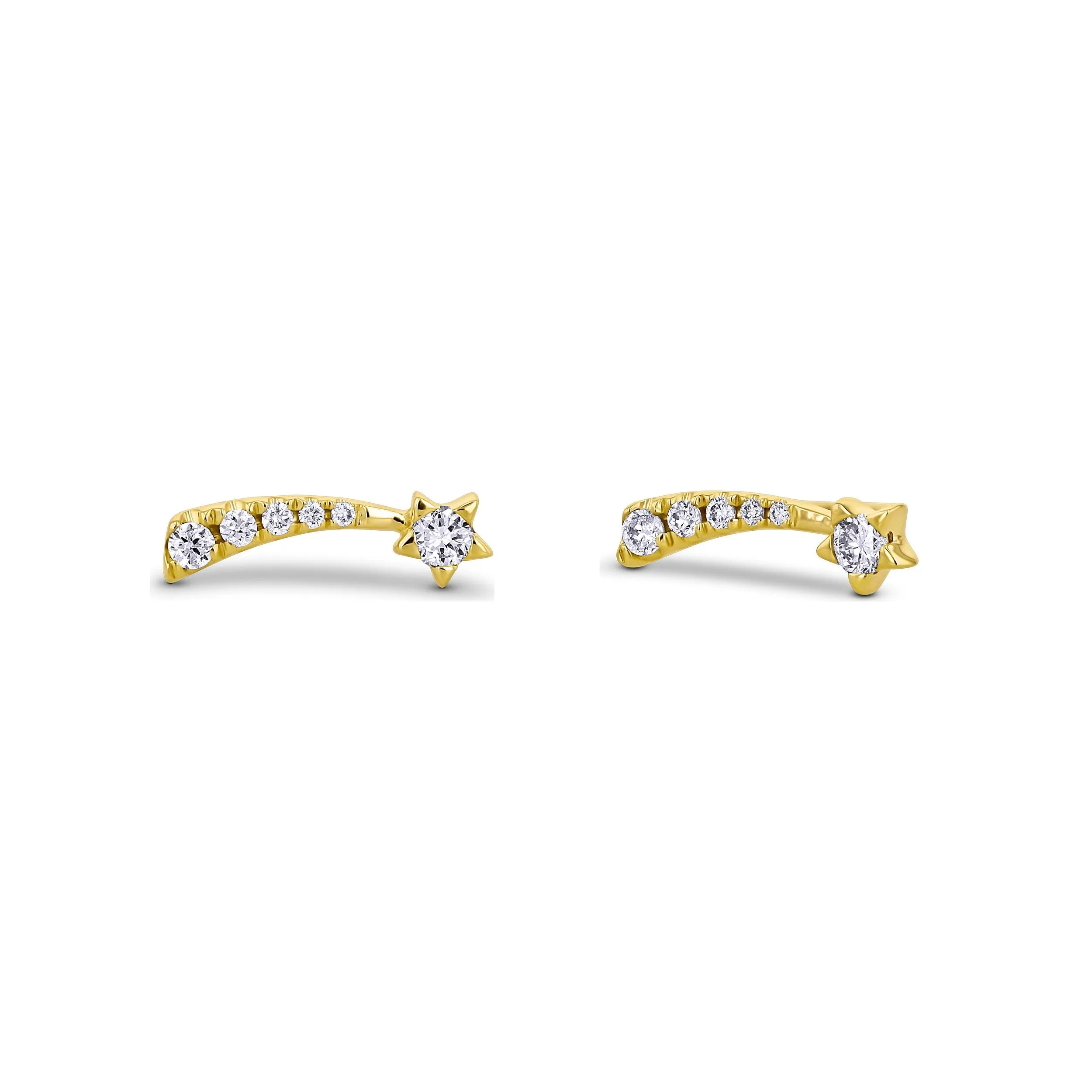 0.13 TCW Round Moissanite Diamond Ear Crawlers Earrings