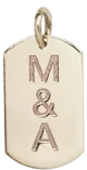 14k 2 Initial Letters Small Dog Tag Charm