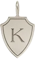 14k Initial Shield Charm Pendant