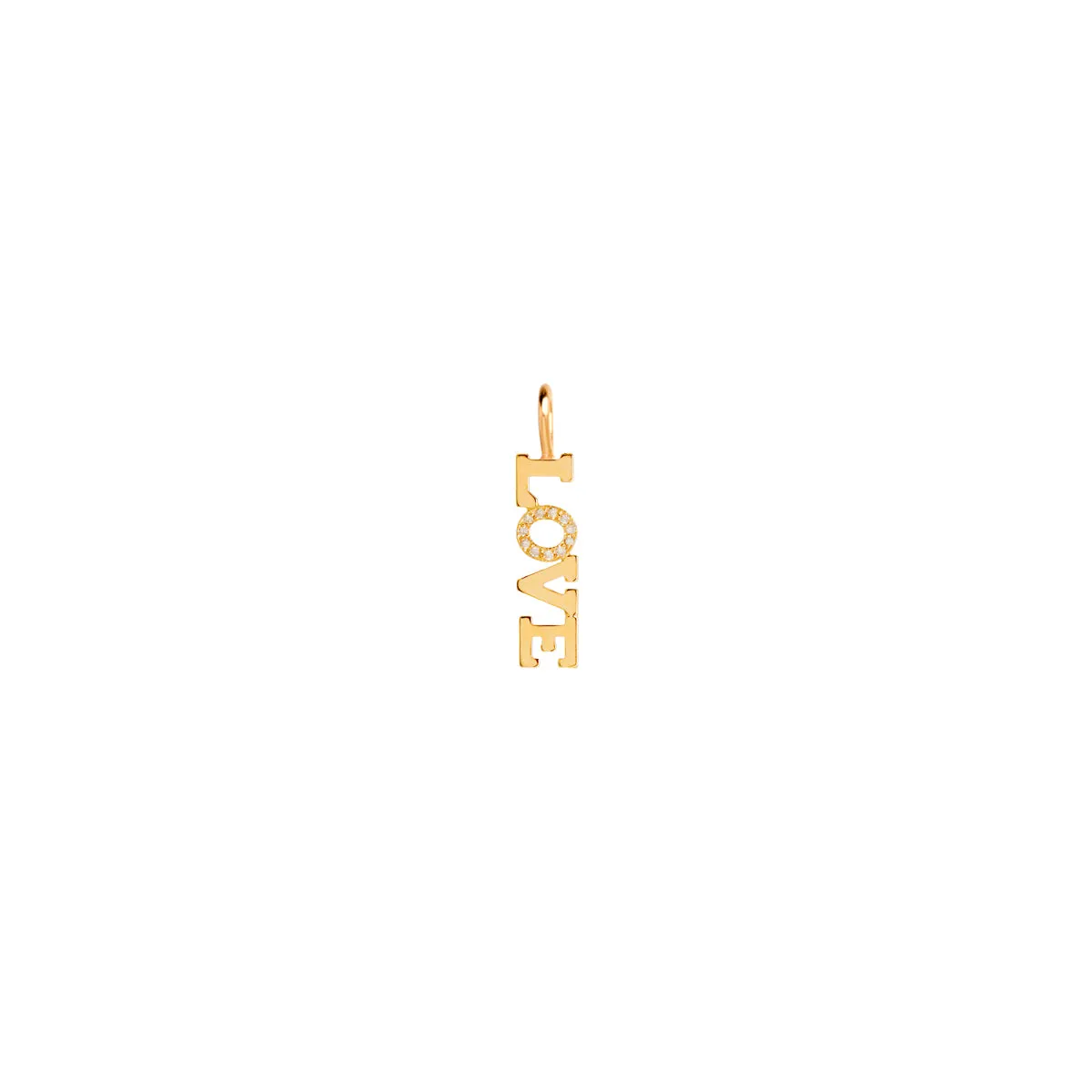 14k Pavé Diamond 4 Letter Charm Pendant