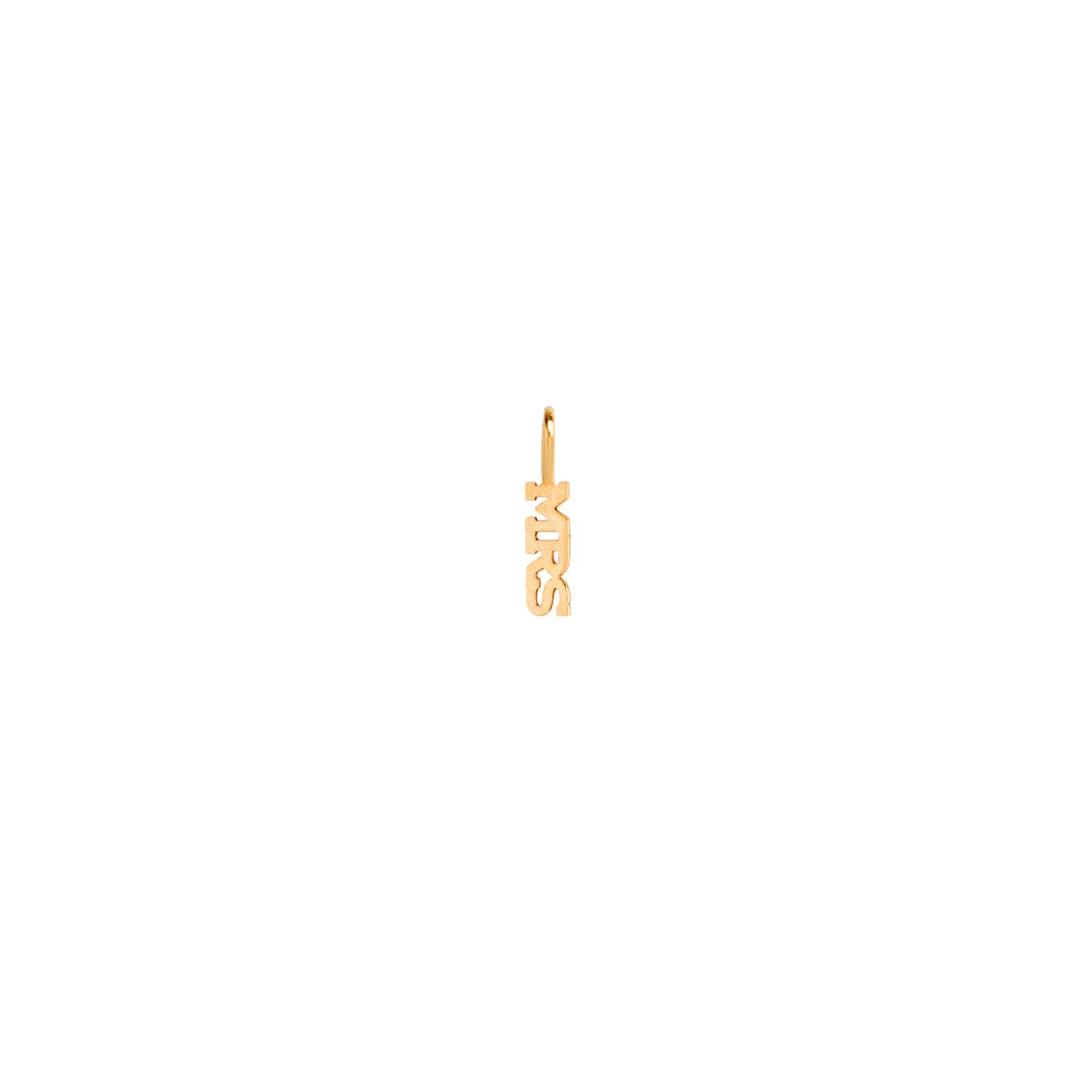 14k tiny MRS charm pendant