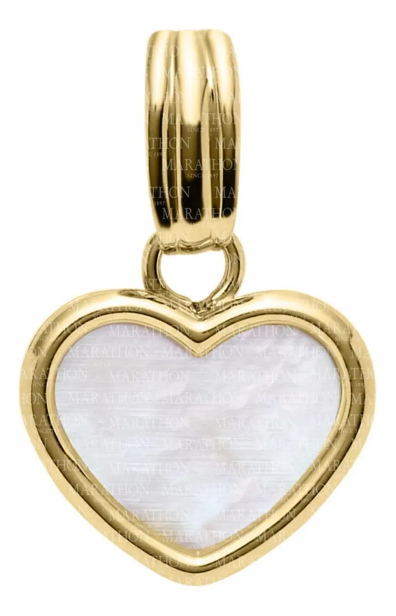 14K Y Gold 15 MOP Heart Pendant