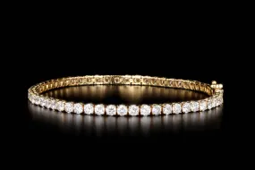 14K Yellow Gold 2.75 Carat Total Weight Round Diamond Tennis Bracelet