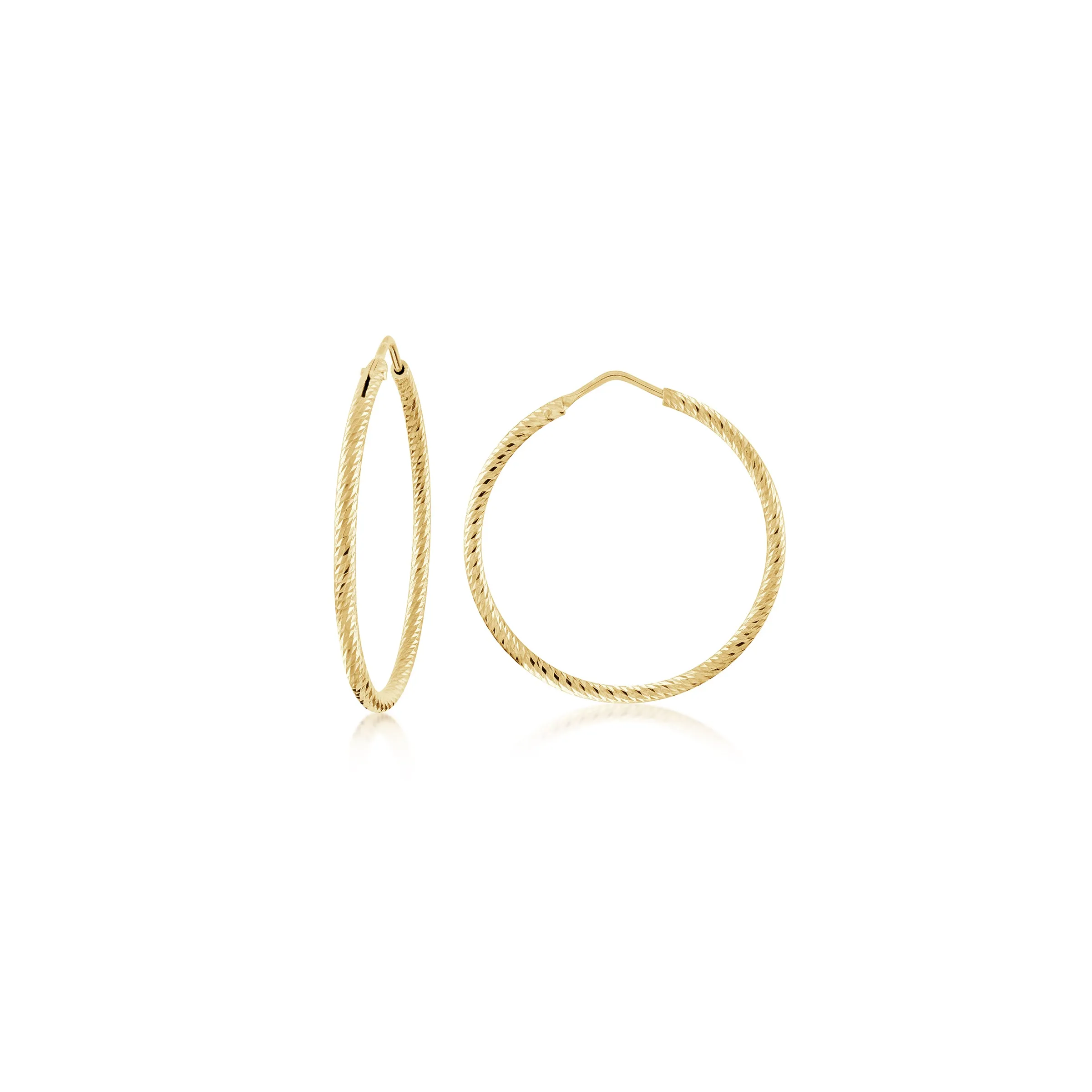 18k/925 Vermeil Sparkle Cut Hoops