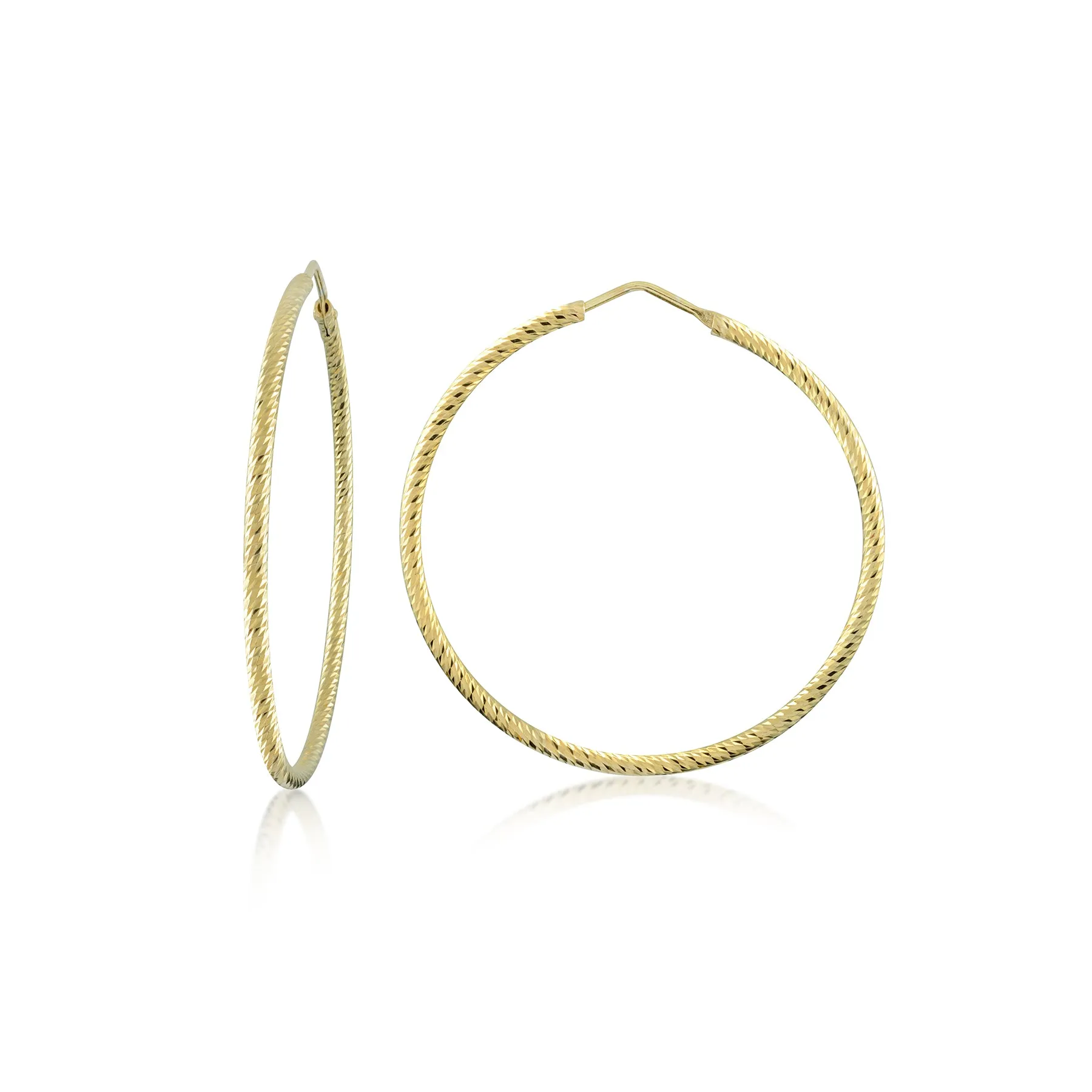 18k/925 Vermeil Sparkle Cut Hoops