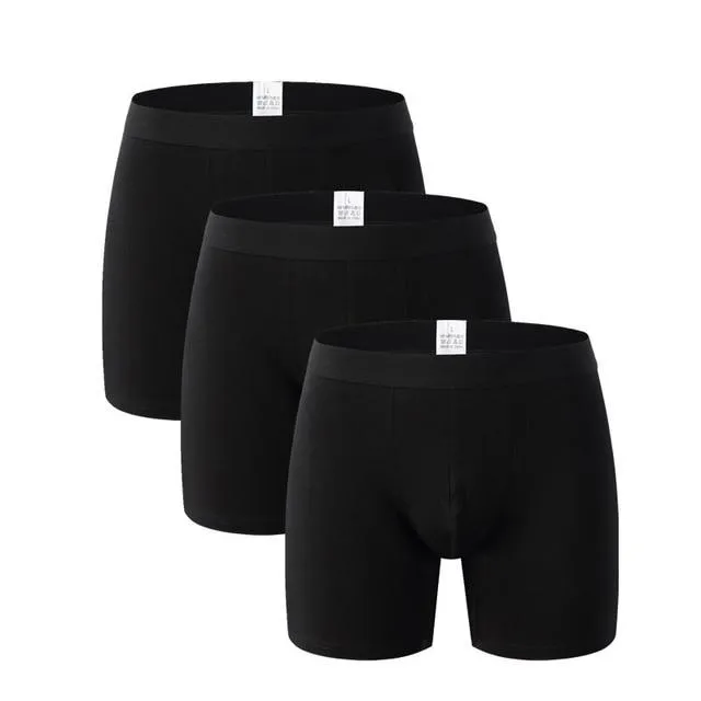 3Pcs/Lot Men's Comfortable Cotton Loose Boxer Shorts with Patchwork