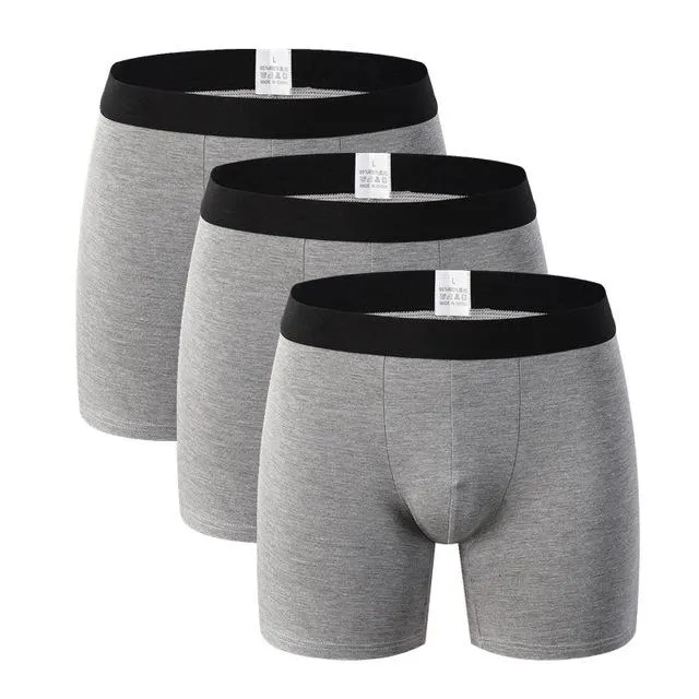 3Pcs/Lot Men's Comfortable Cotton Loose Boxer Shorts with Patchwork