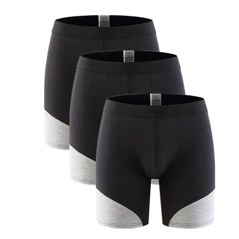 3Pcs/Lot Men's Comfortable Cotton Loose Boxer Shorts with Patchwork