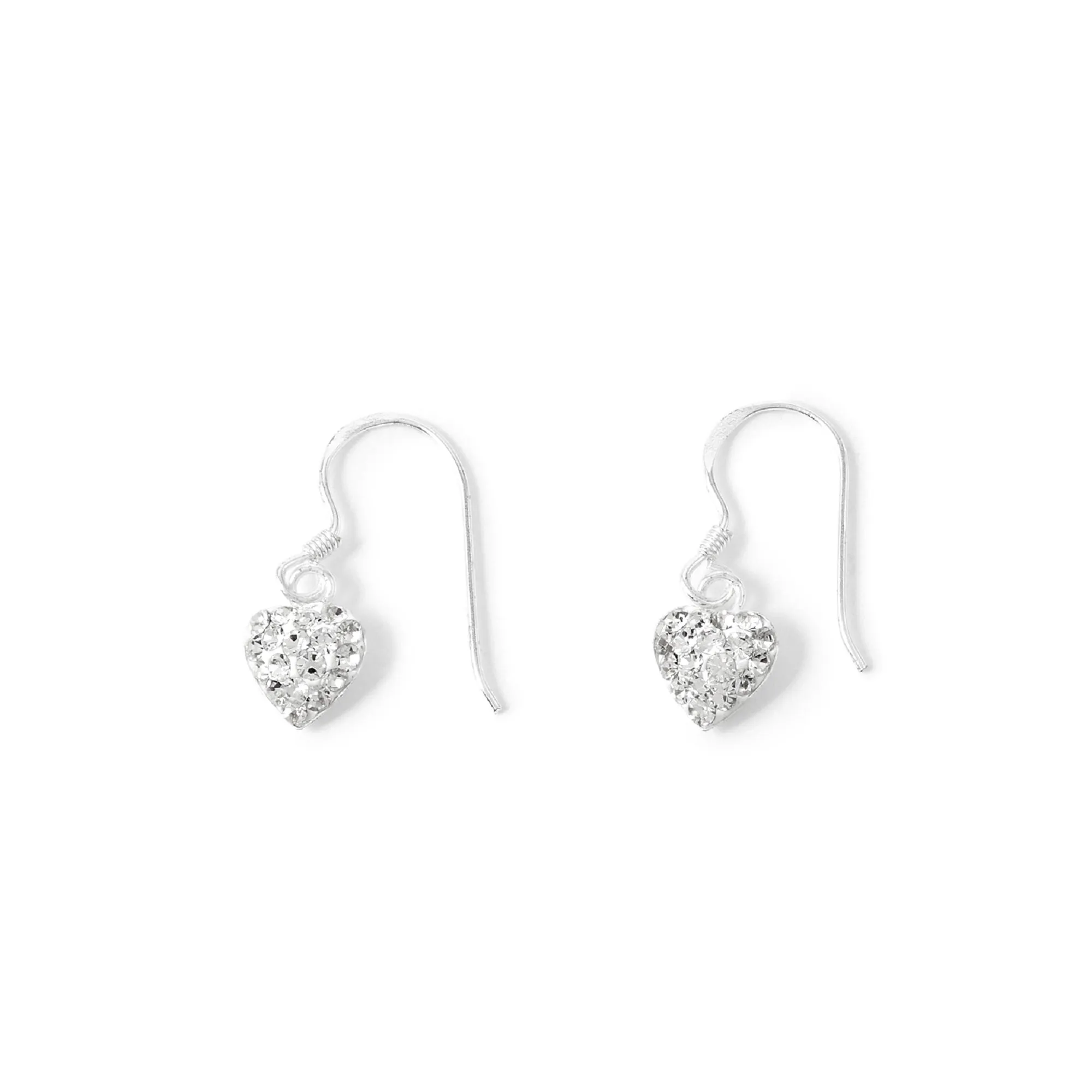 925 Pure Sterling Silver Pave Heart Short Drop Earring For Women