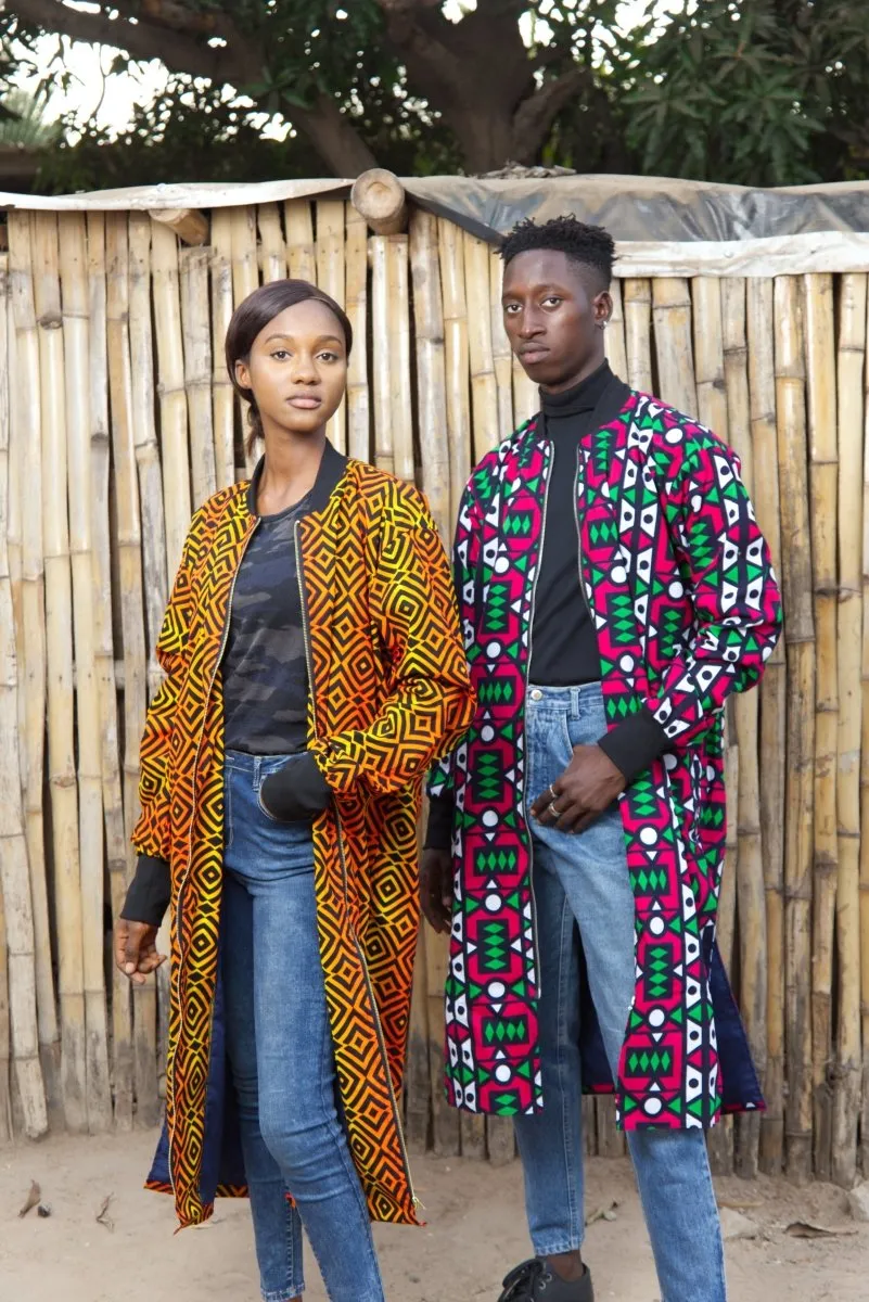 African Trench Coat in Electric Orange