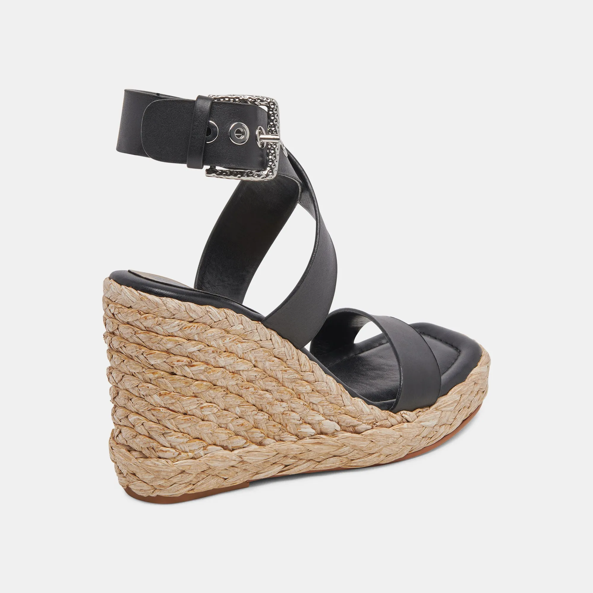 ALDONA WEDGES BLACK LEATHER