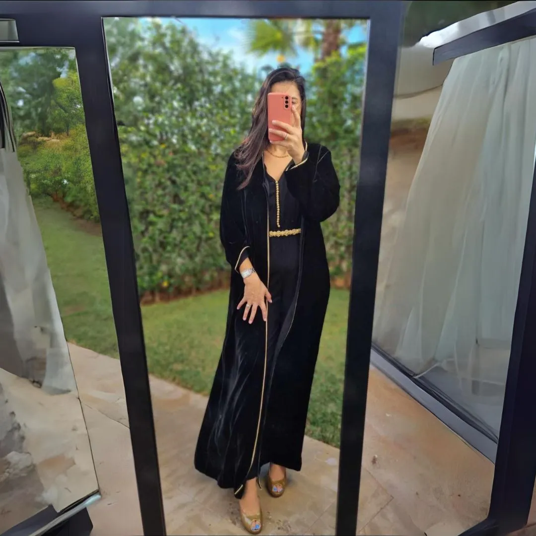 AMAJ Black Velvet Kimono