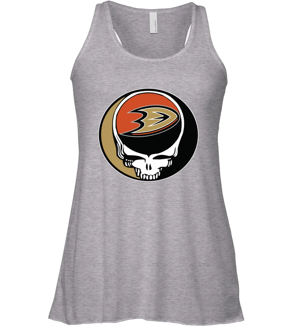 Anaheim Ducks Grateful Dead Steal Your Face Hockey NHL Womens Racerback Tank Top