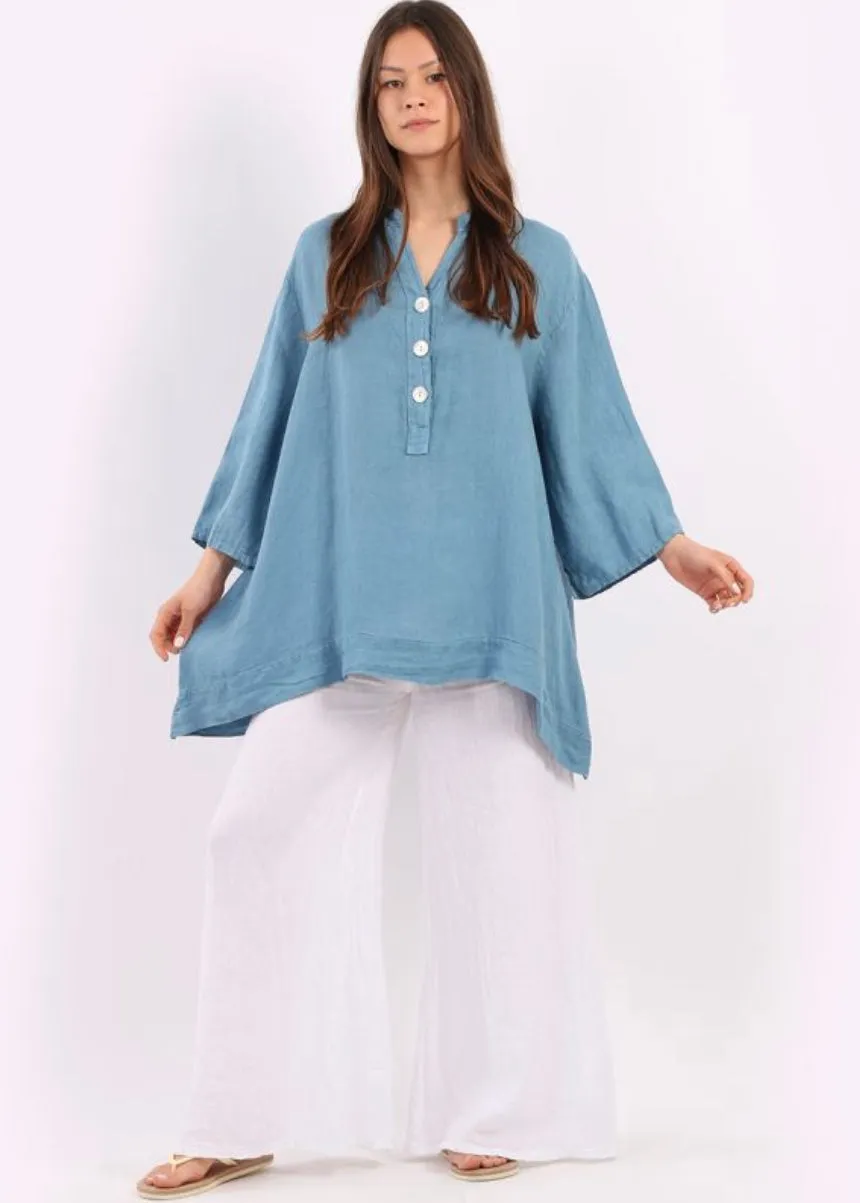 Anne   Kate Italian Bell Sleeves Linen Top 14-20