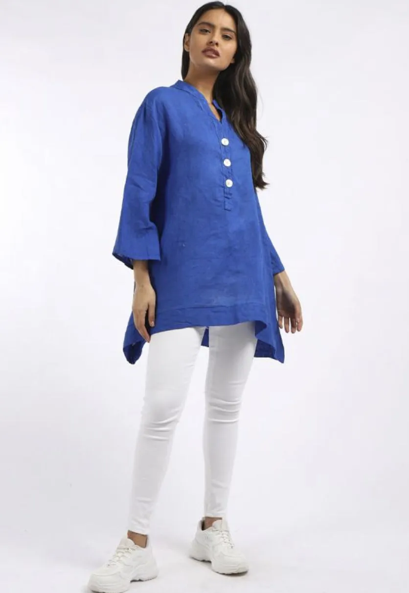 Anne   Kate Italian Bell Sleeves Linen Top 14-20