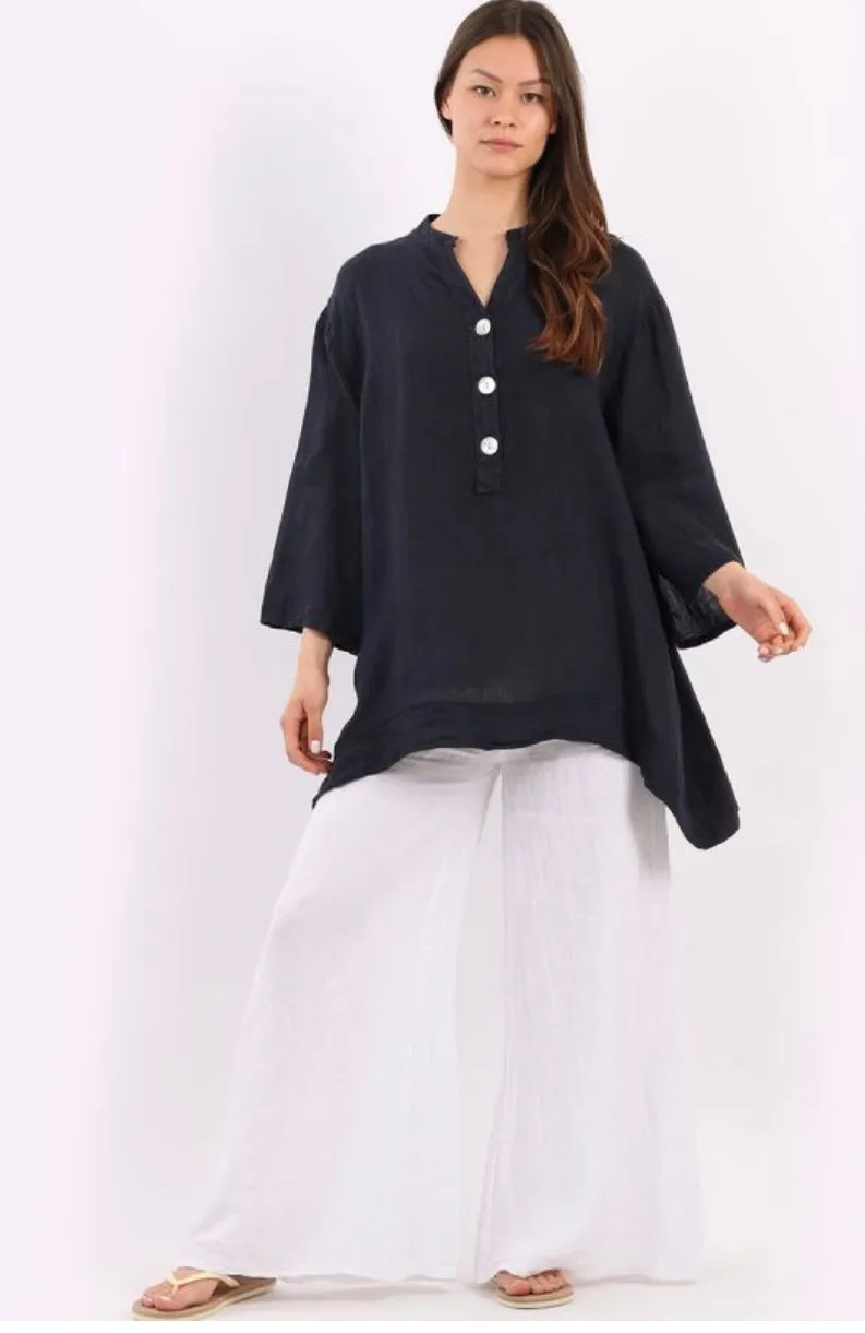 Anne   Kate Italian Bell Sleeves Linen Top 14-20