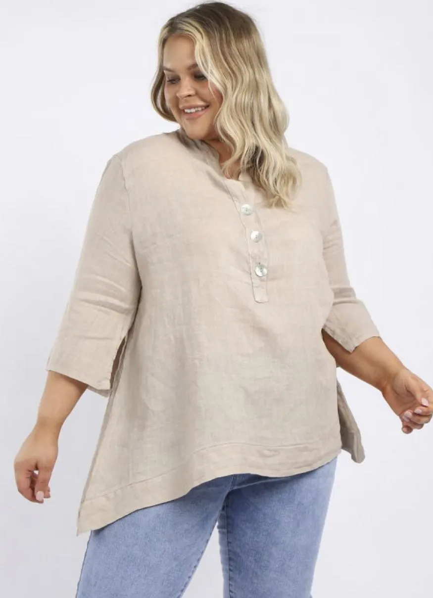 Anne   Kate Italian Bell Sleeves Linen Top 14-20