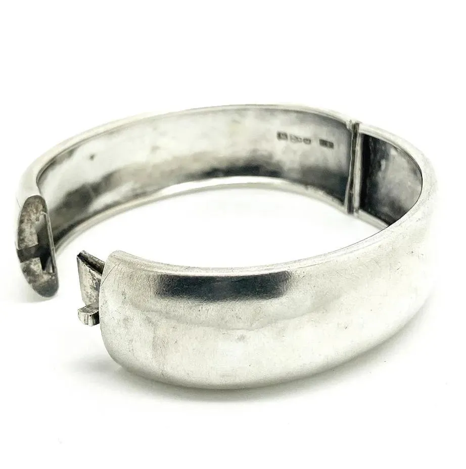 Antique Victorian Silver Bamboo Bangle Bracelet