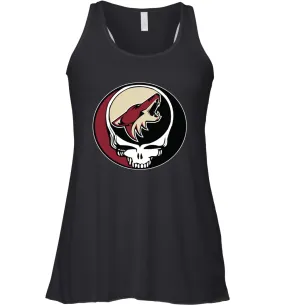 Arizona Coyotes Grateful Dead Steal Your Face Hockey NHL Womens Racerback Tank Top