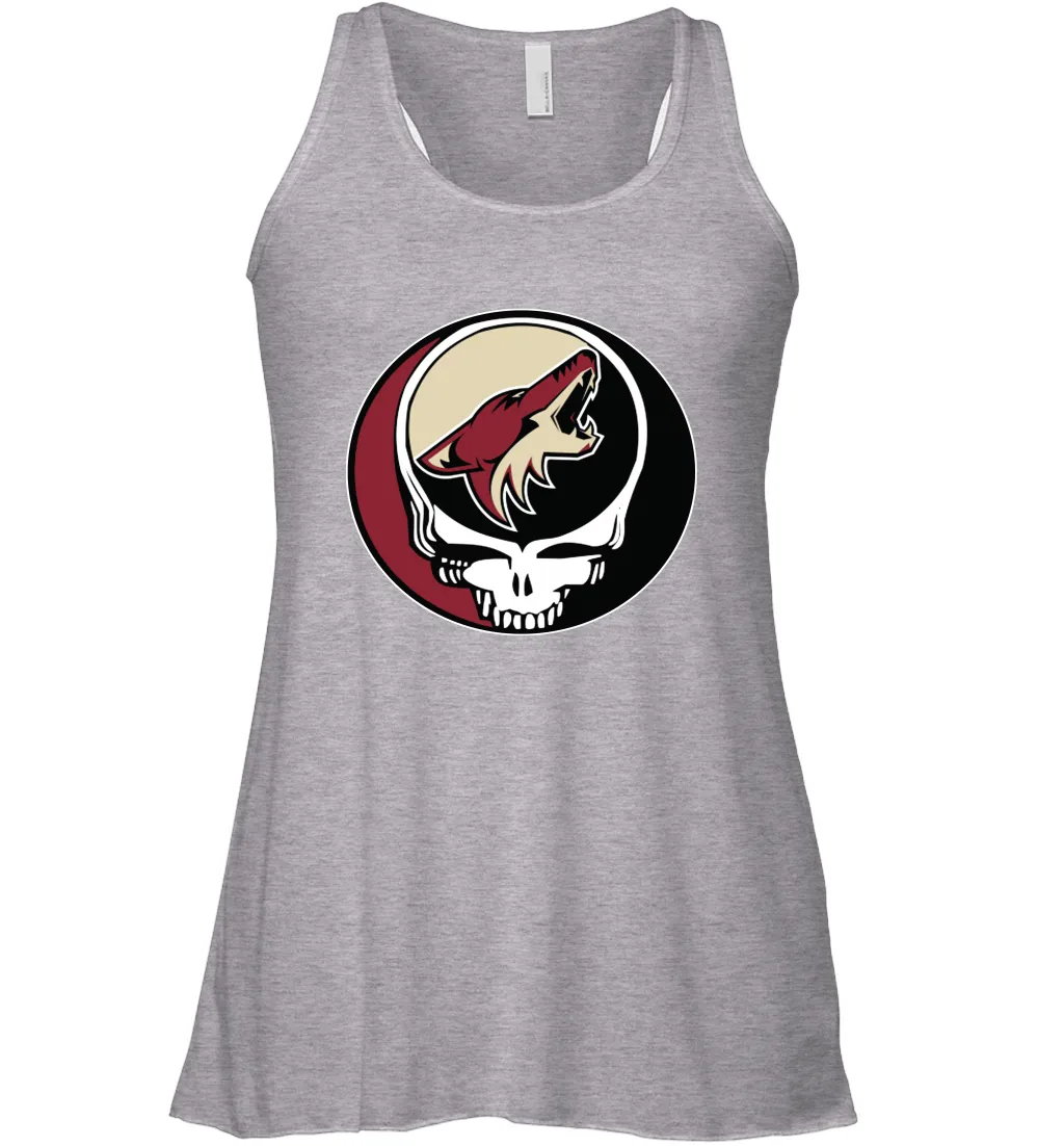 Arizona Coyotes Grateful Dead Steal Your Face Hockey NHL Womens Racerback Tank Top