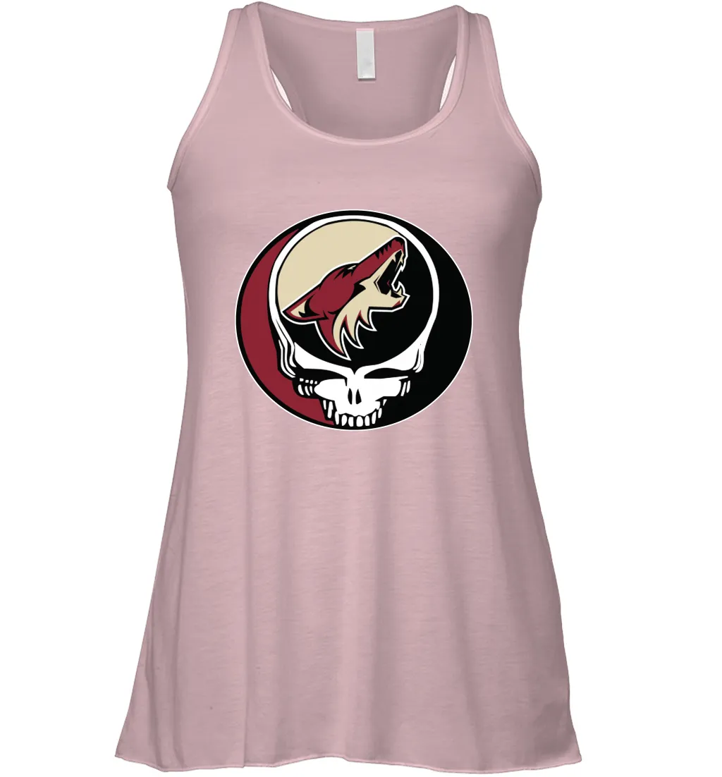 Arizona Coyotes Grateful Dead Steal Your Face Hockey NHL Womens Racerback Tank Top