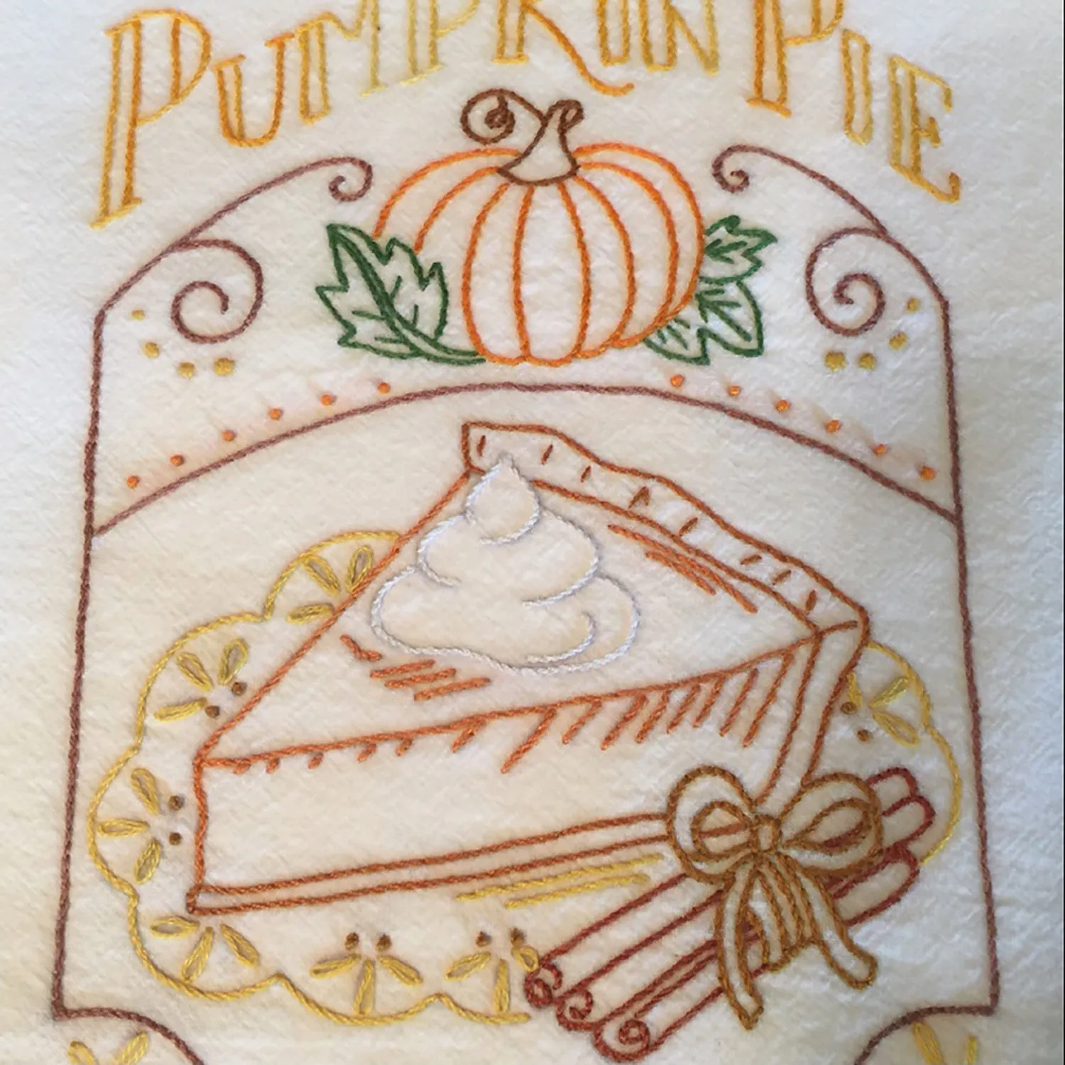 Aunt Martha's Slice of Pie Iron-On Embroidery Pattern