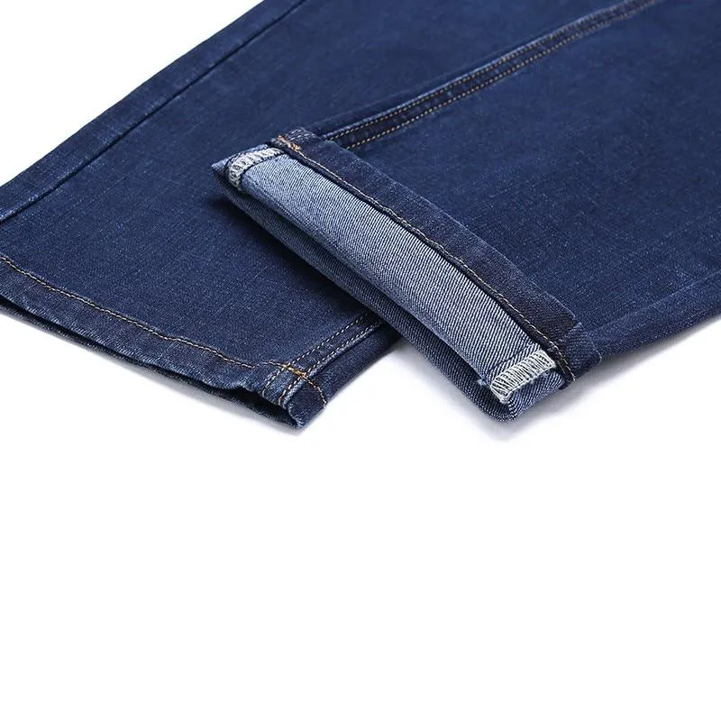 Autumn Casual Men's Cotton Stretch Loose Fit Denim Baggy Business Jeans