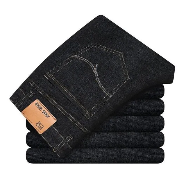 Autumn Casual Men's Cotton Stretch Loose Fit Denim Baggy Business Jeans