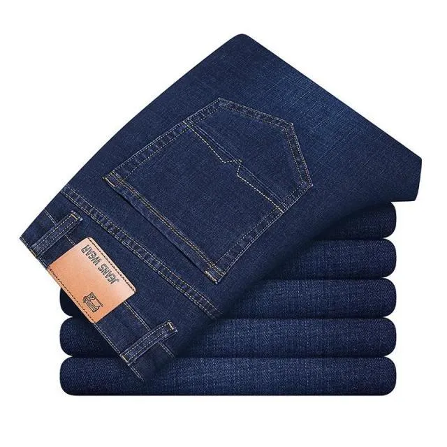 Autumn Casual Men's Cotton Stretch Loose Fit Denim Baggy Business Jeans