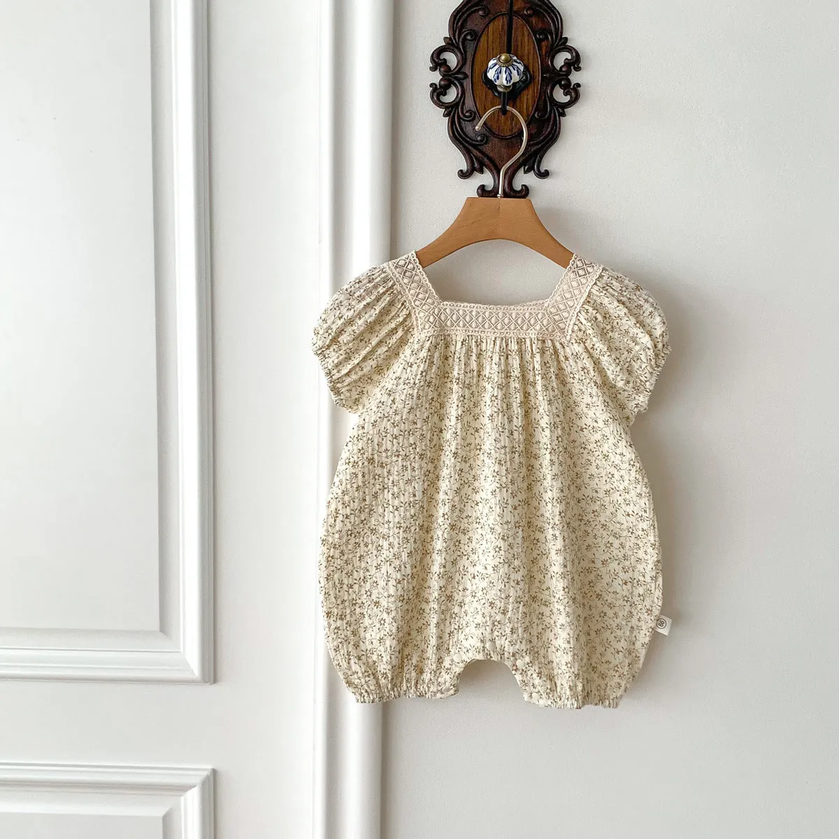 Baby Floral Cotton Linen Romper