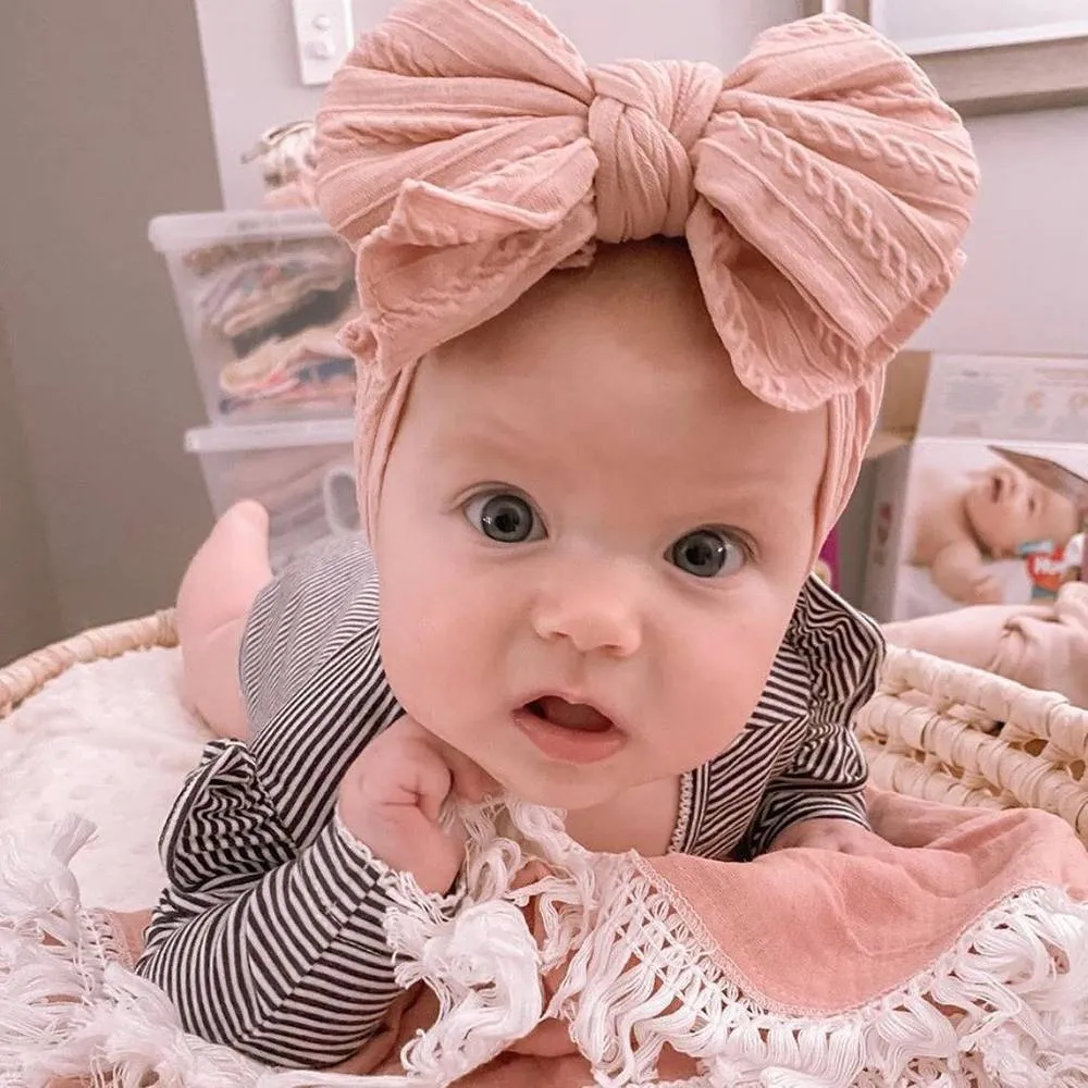 Baby Top Knot Double Bow Headband Cherry