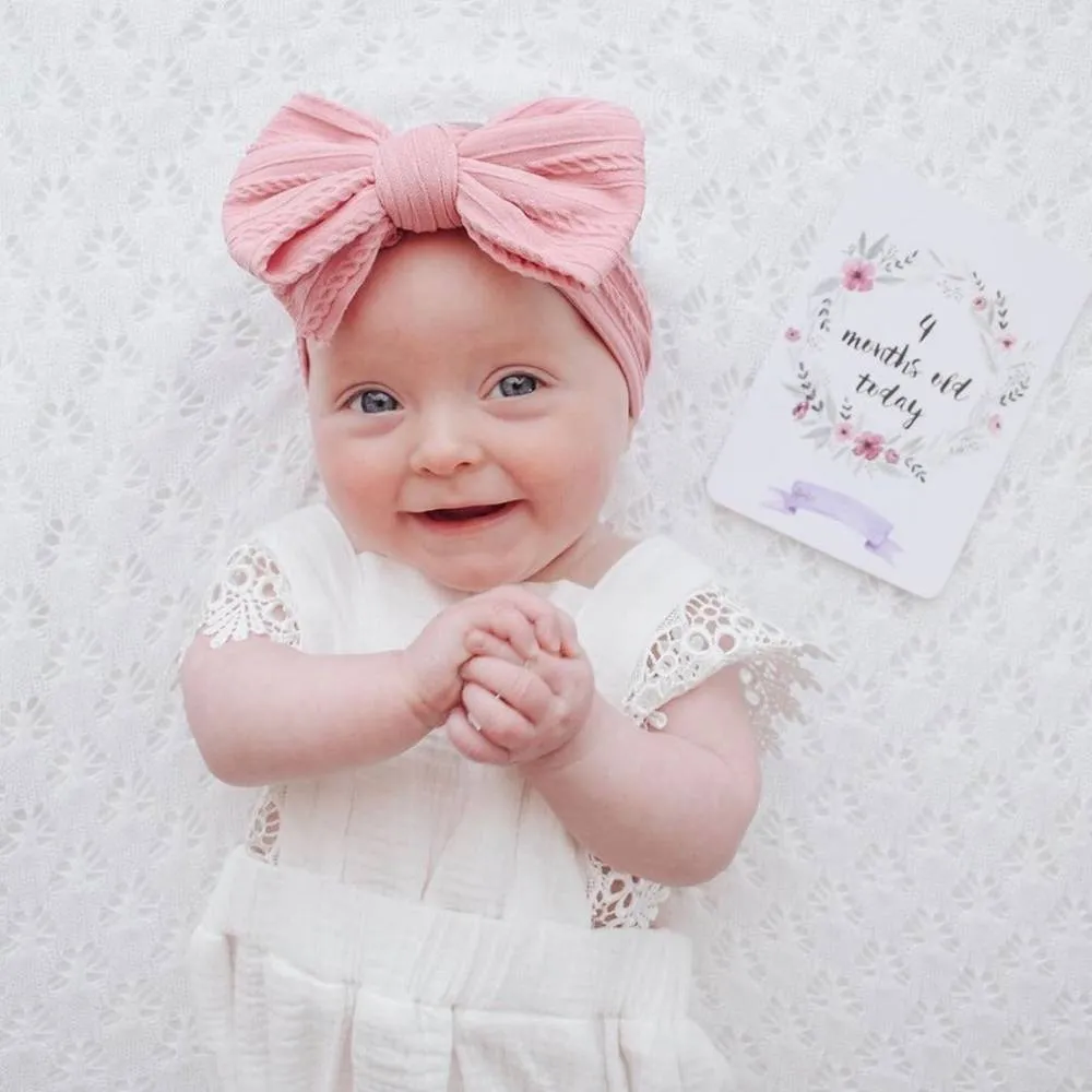 Baby Top Knot Double Bow Headband Cherry