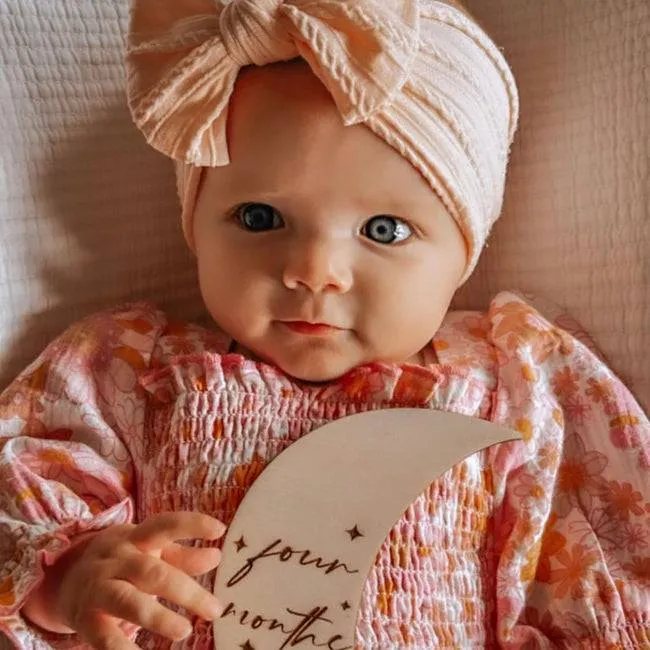 Baby Top Knot Double Bow Headband Coral