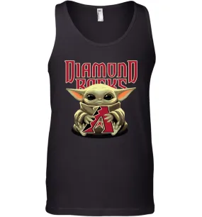 Baby Yoda Hugs Loves The Arizona Diamondbacks Baseball Mens Tank Top