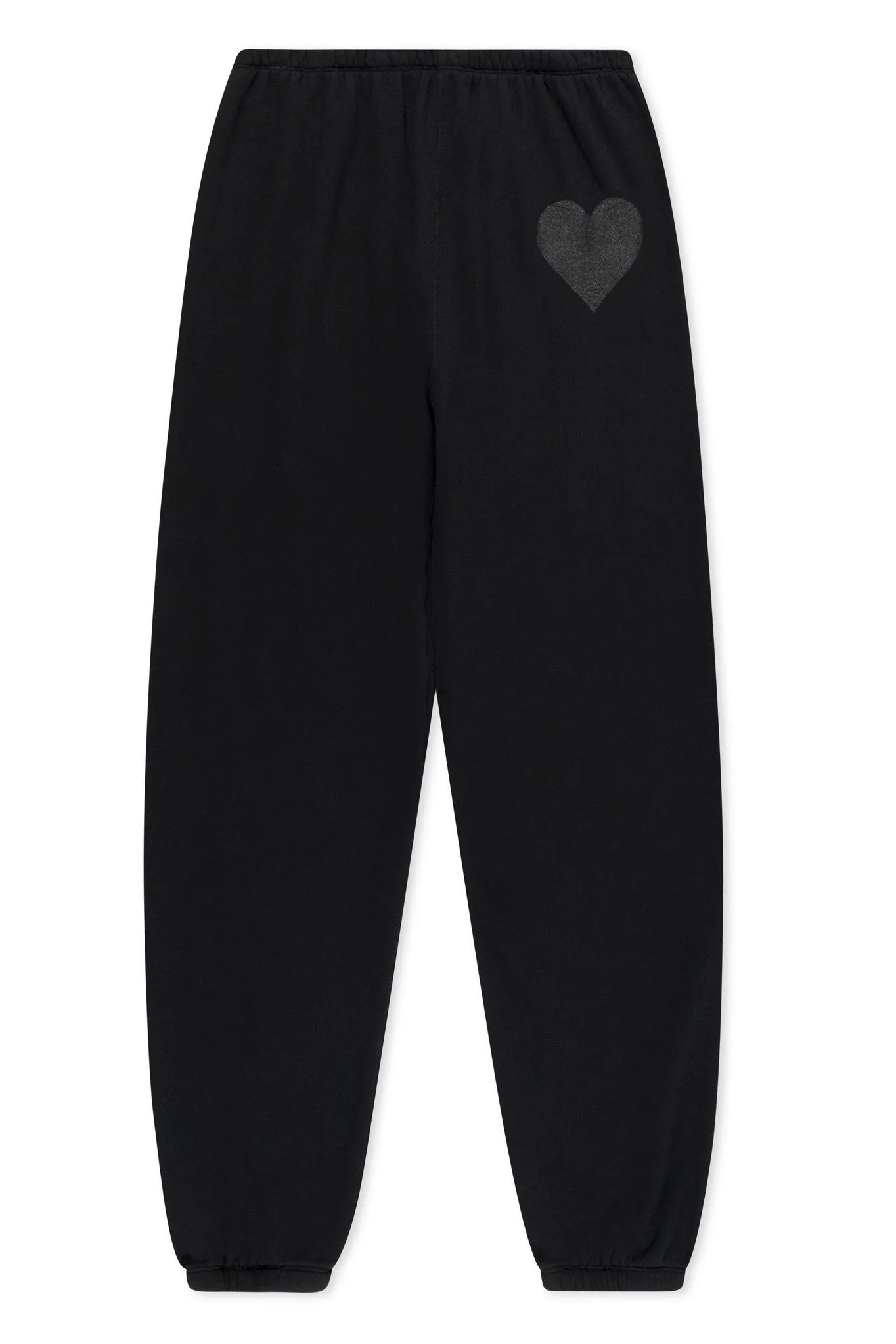 Black Glossy Heart Sweatpants