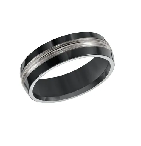 Black Titanium Carved Band size 10