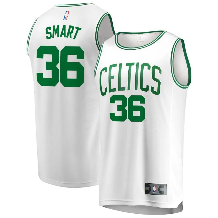 Boston Celtics Marcus Smart Fanatics Branded Replica Fast Break Association Jersey Mens - White | Ireland L5733L9