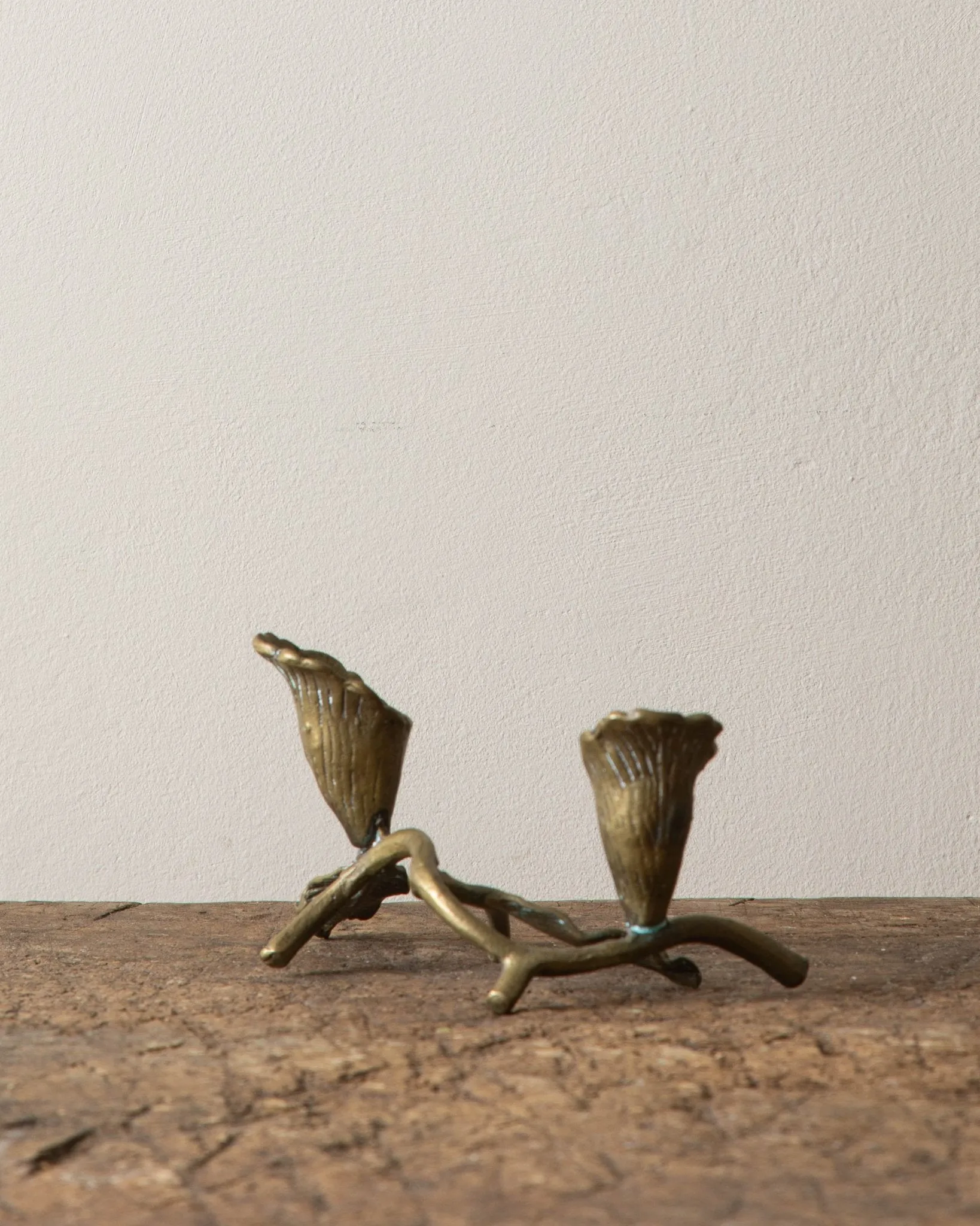 Brass Bud & Vine Candle Holder