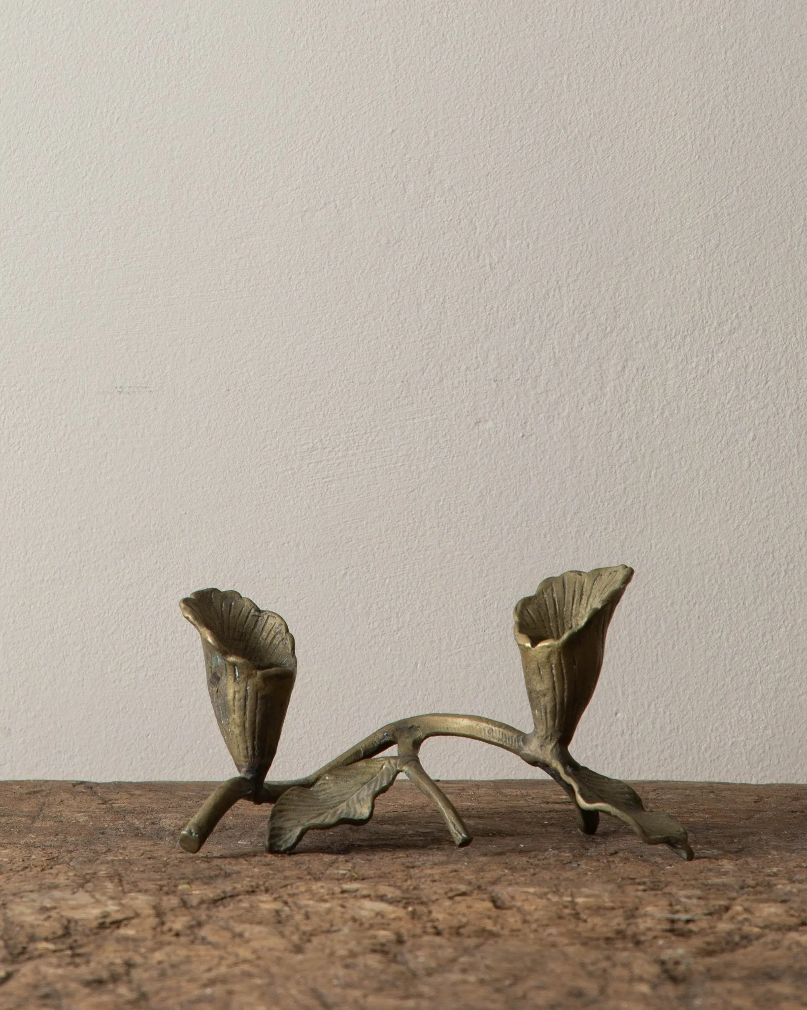 Brass Bud & Vine Candle Holder