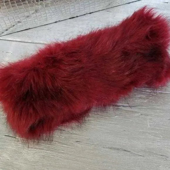 Burgundy Faux Fur Headband