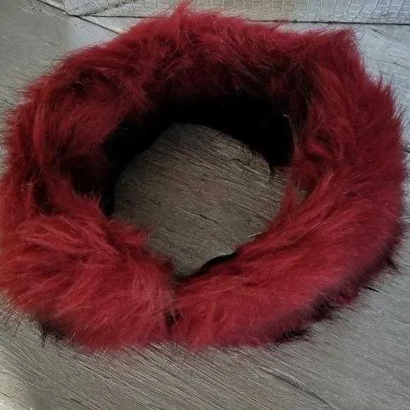 Burgundy Faux Fur Headband