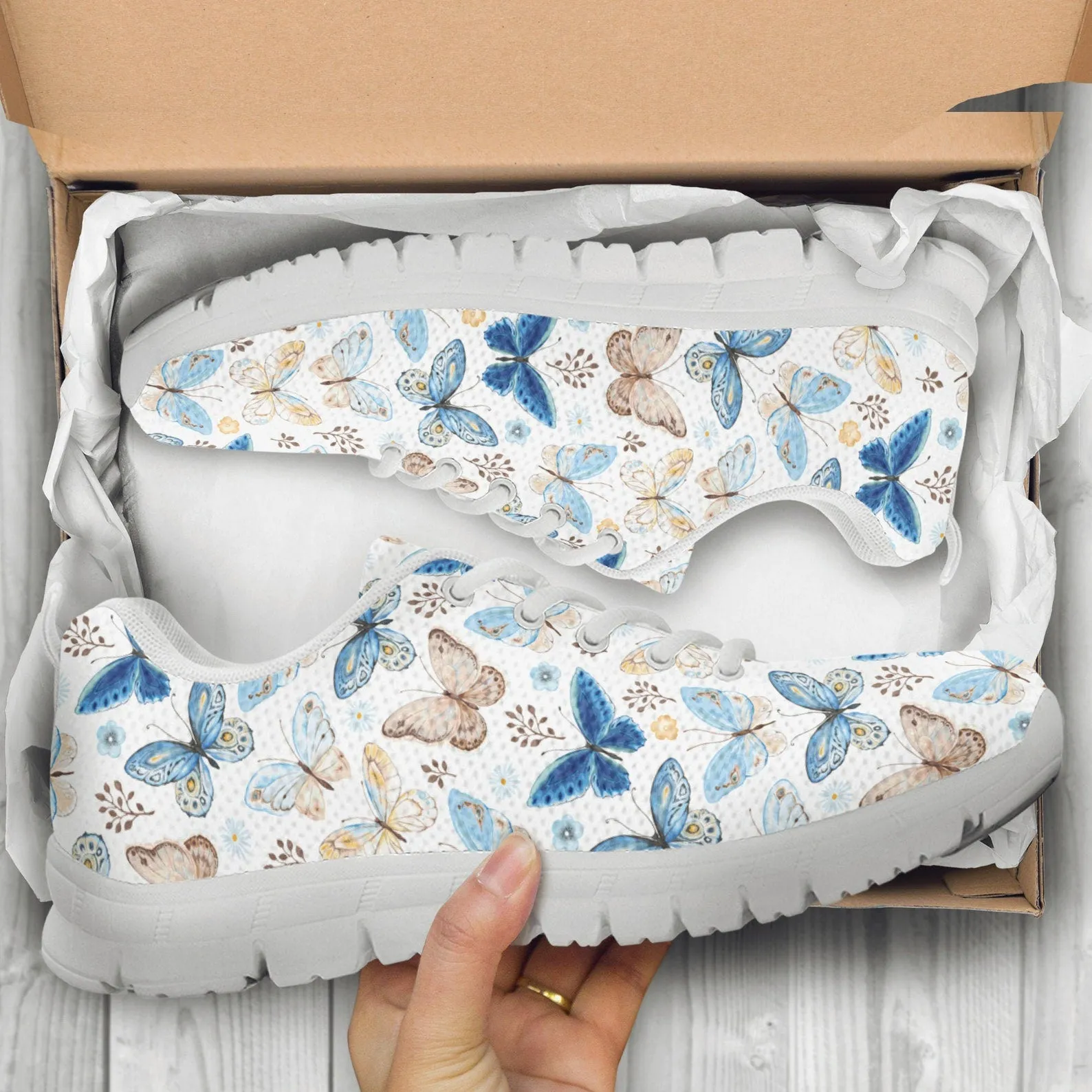 Butterfly Print Shoes Butterfly Sneakers Butterfly Running Shoes Butterfly Lover Gifts Clothing for Womens Mens Kids Adults