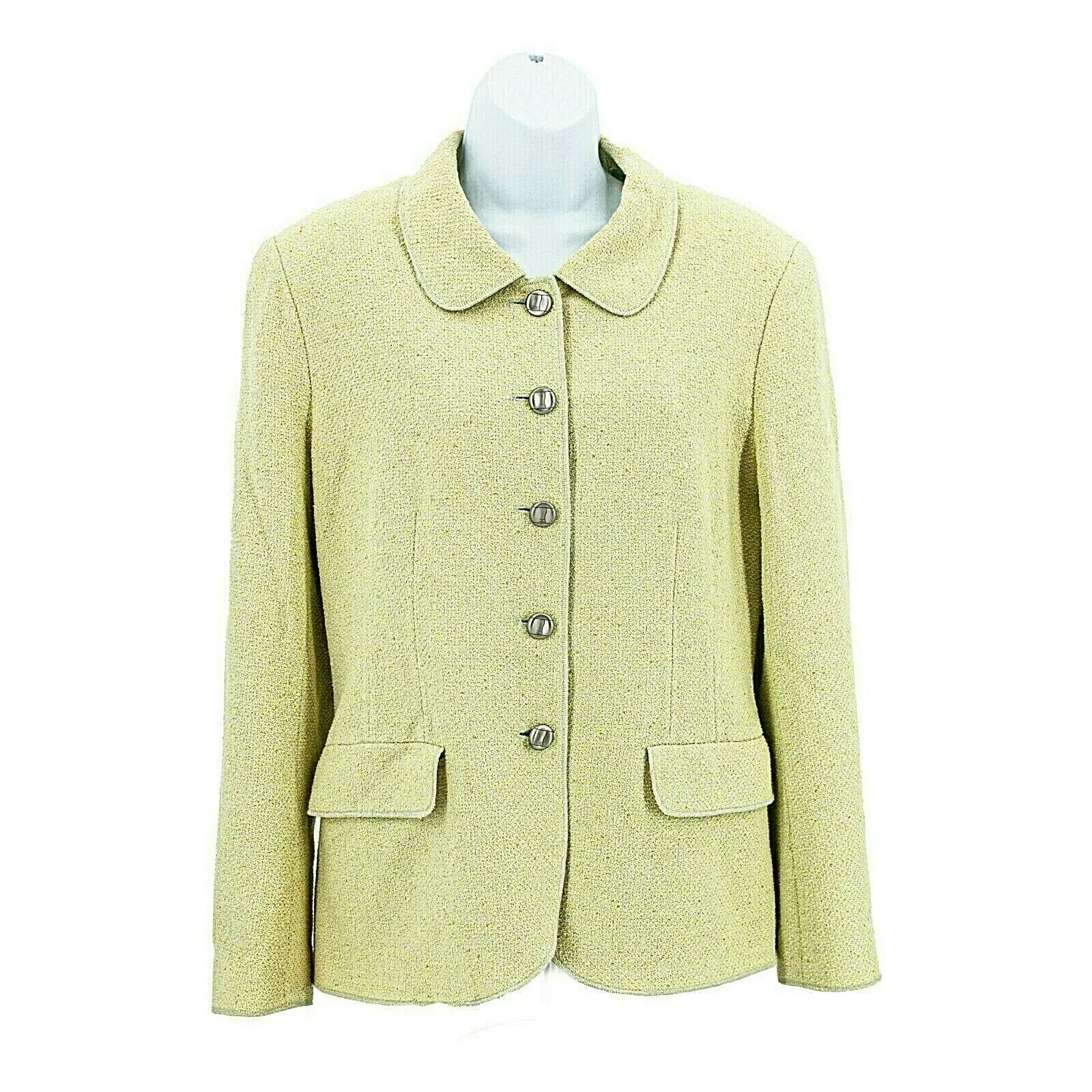 Chanel - Vintage 98P Blazer - Single Breasted Pastel Chartreuse - 42 - US Large