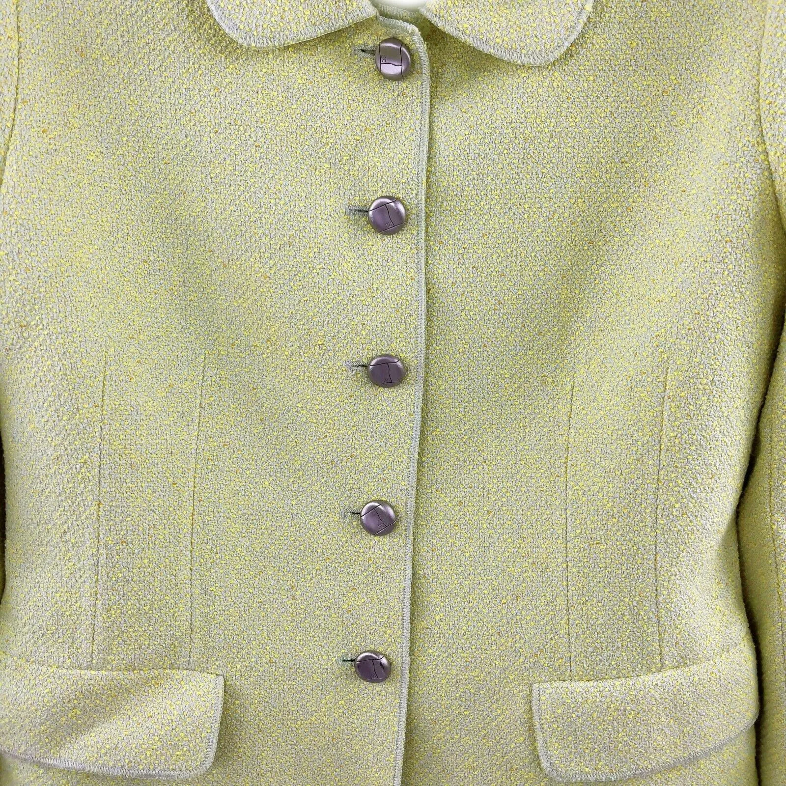 Chanel - Vintage 98P Blazer - Single Breasted Pastel Chartreuse - 42 - US Large