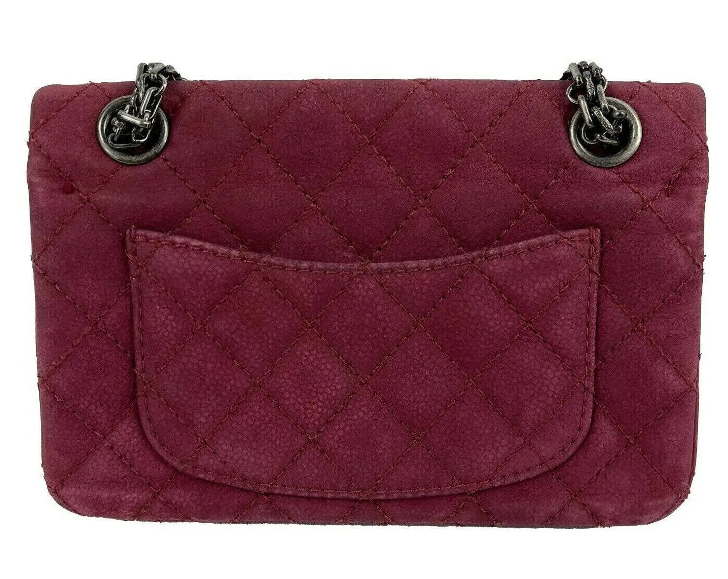 CHANEL- Matte Caviar 2.55 Reissue - Diamond Quilted Mini Raspberry Crossbody