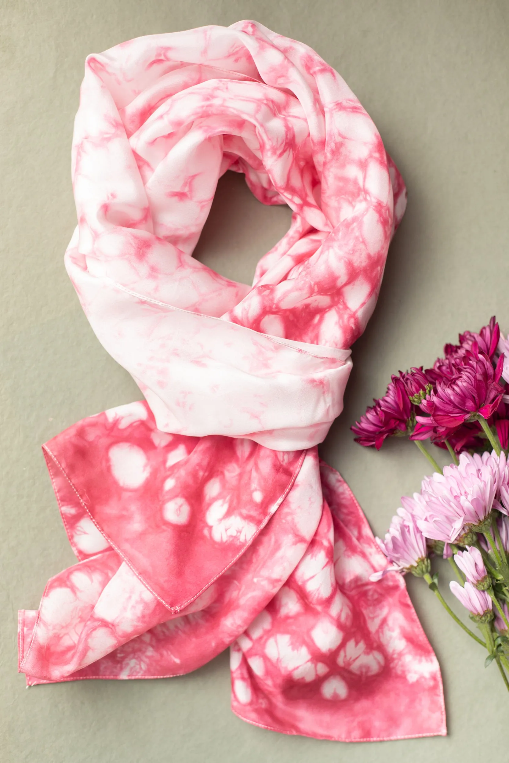 Cherry Blossom Tie Dye Scarf