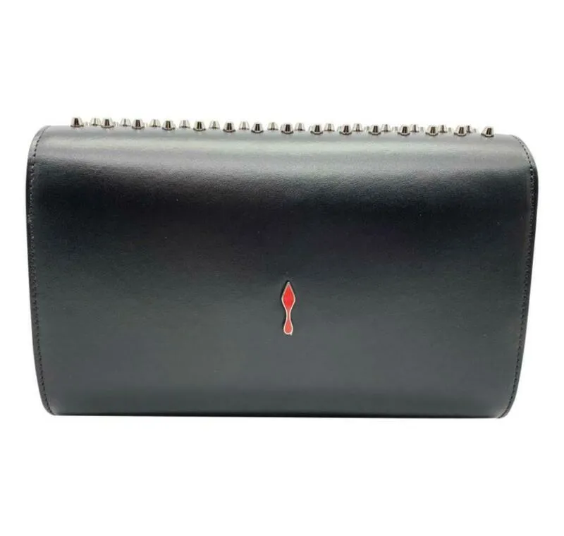 Christian Louboutin Clutch Paloma Spike Black Leather Shoulder Bag