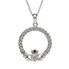 Claddagh with Cubic Zirconia Heart Pendant