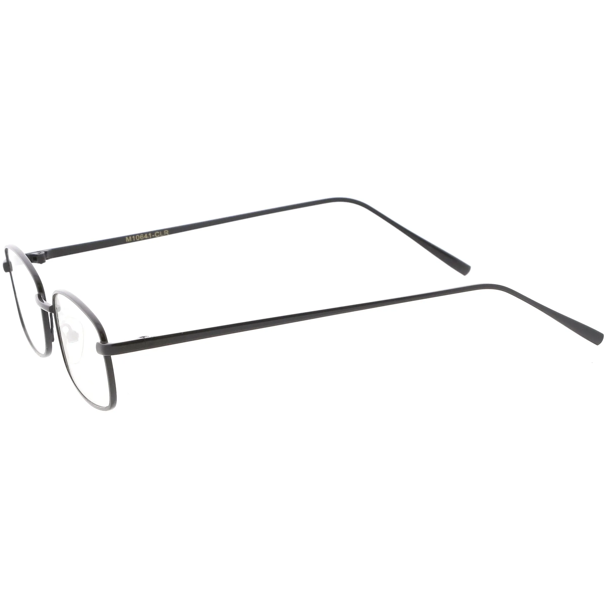 Classic Vintage Inspired Rectangle Flat Clear Lens Glasses