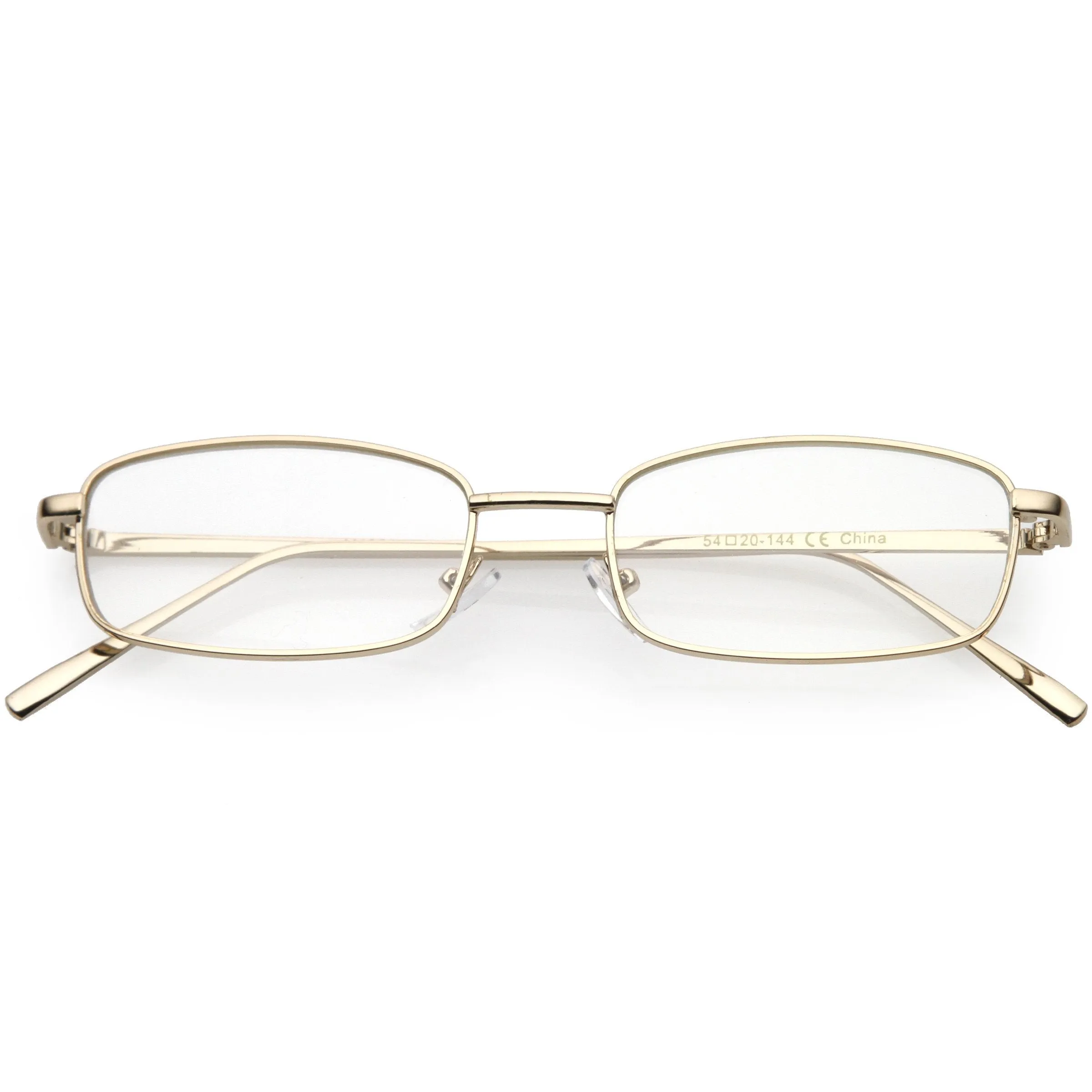 Classic Vintage Inspired Rectangle Flat Clear Lens Glasses